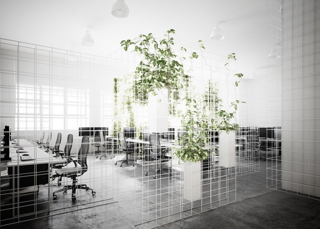 Sibling Installs Wireframe Matrix In Squintoperas New Office