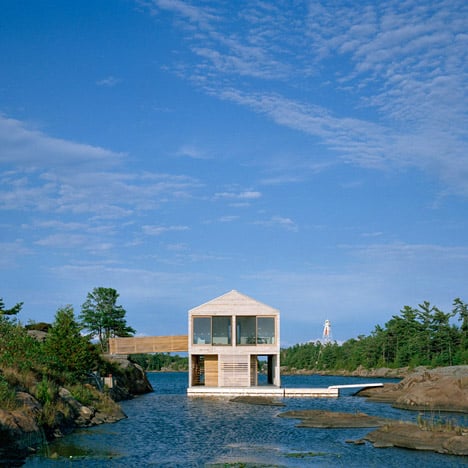 Floating House by MOS Architects bobs on the surface of Lake Huron
