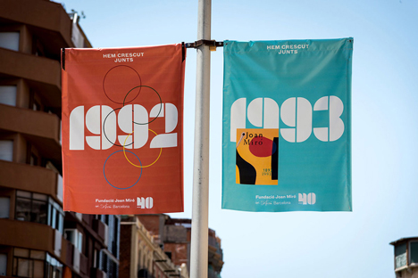 Joan Miró 40th anniversary banners designed by Mucho