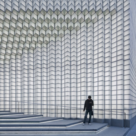 UUfie updates facade of Shanghai boutique with pixellated grid of glowing glass