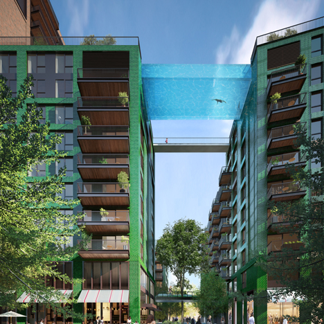 Glass-bottomed swimming pool to be suspended 10 storeys above south London