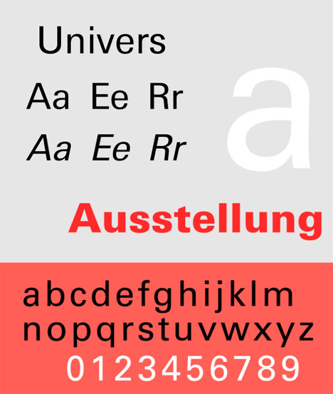 Adrian Frutiger's Univers typeface