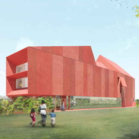David Adjaye unveils designs for a red concrete art museum in Texas