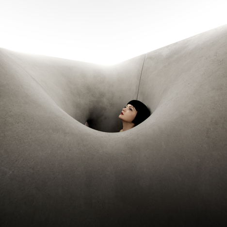 Matter Design's Microtherme conceals voluptuous concrete forms within a wooden box