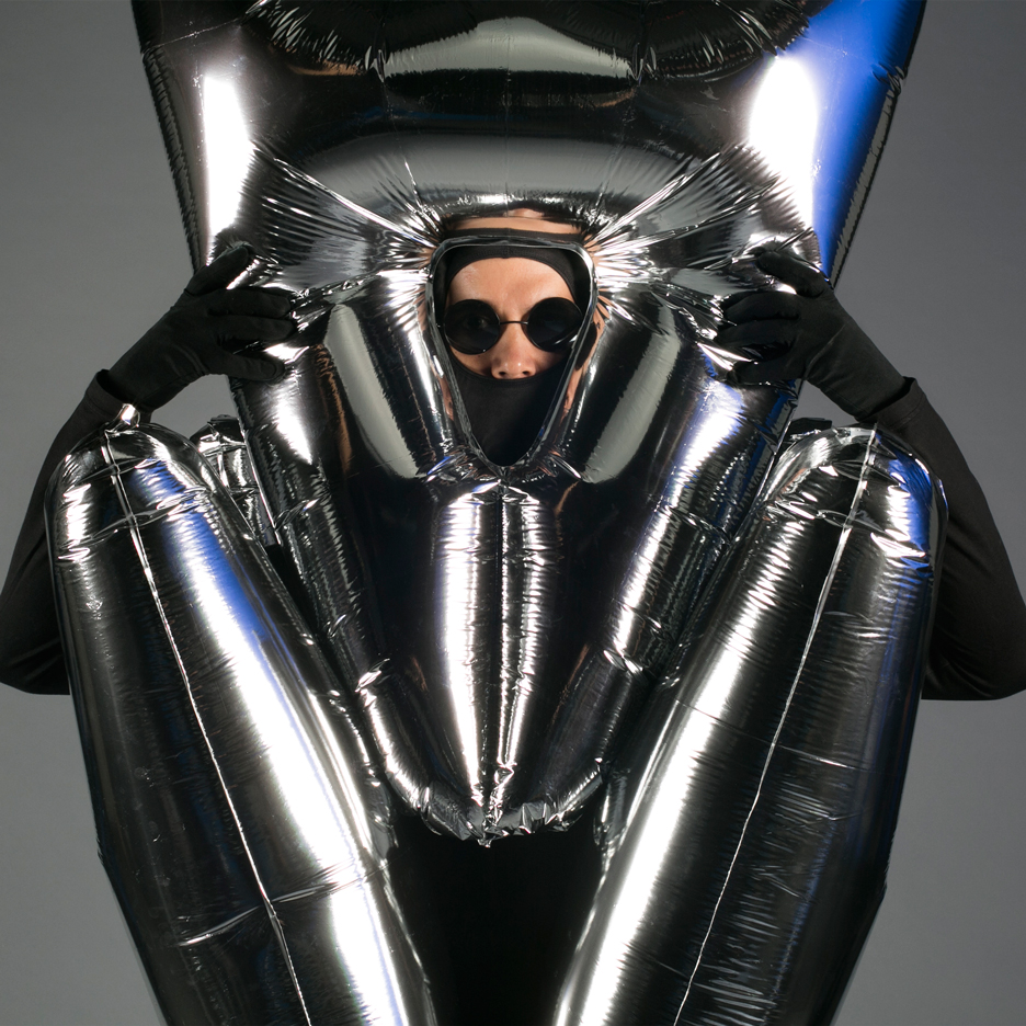 Ken Tanabe creates Halloween costumes from helium balloons and old CDs