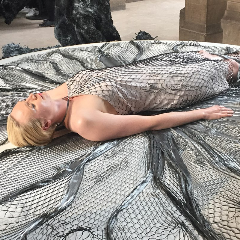 Iris van Herpen uses robots to print and weave a dress over Game of Thrones actress