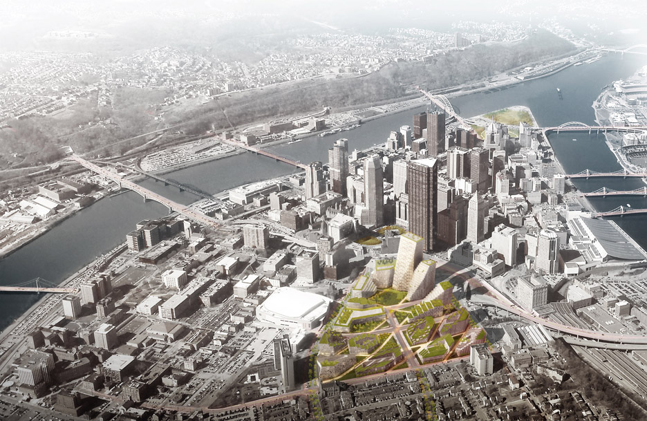 BIG's masterplan for the Lower Hill district of Pittsburgh