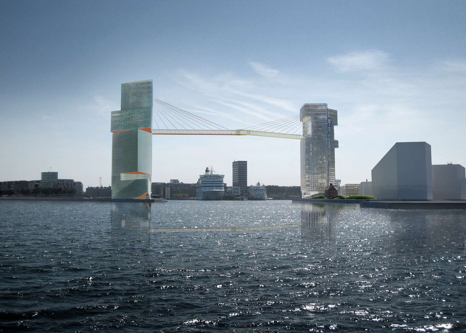 Steven Holl to build Copenhagen skyscrapers linked by bridge