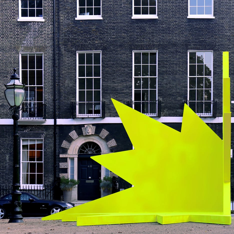 Didier Faustino's AA exhibition includes a spiky yellow stage for public speaking