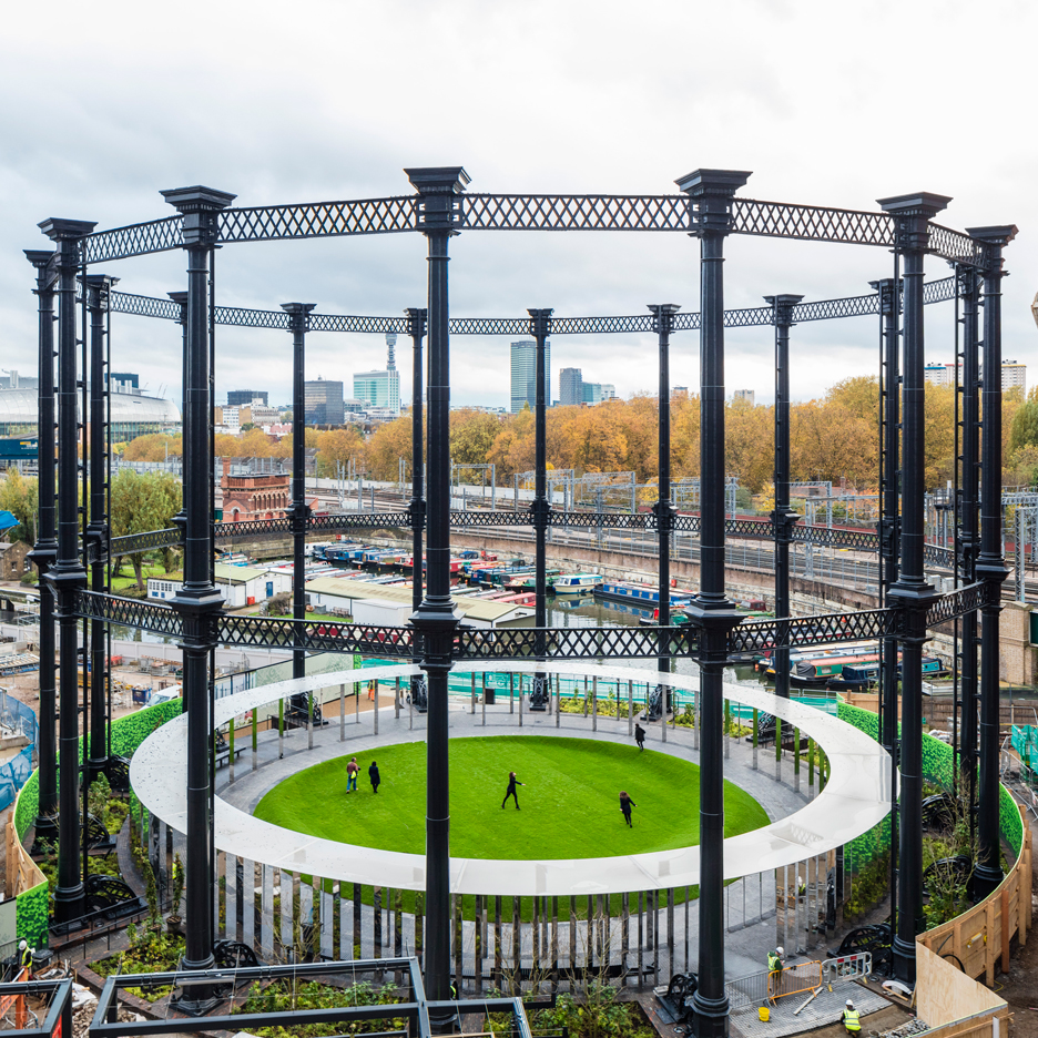 Bell Phillips converts Victorian gas holder into circular park for King's Cross