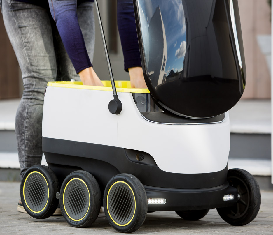 Grocery delivering robots by Skype