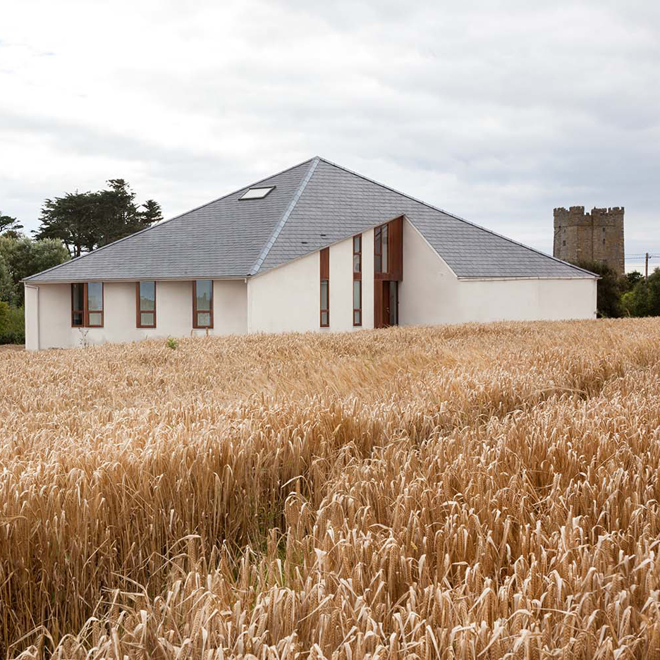 House in Wexford by GKMP Architects features a pyramid-shaped roof