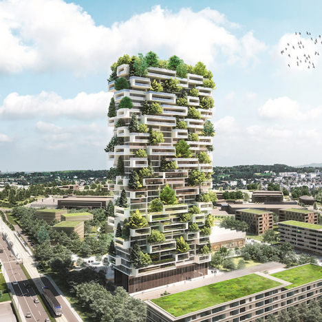 Stefano Boeri unveils plans for "vertical forest" tower in Switzerland