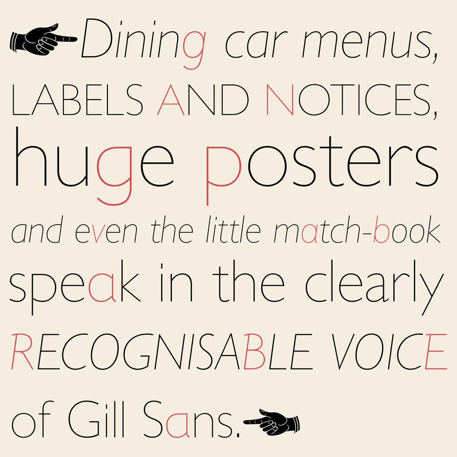 Eric Gill typeface series by Terrance Weinzierl