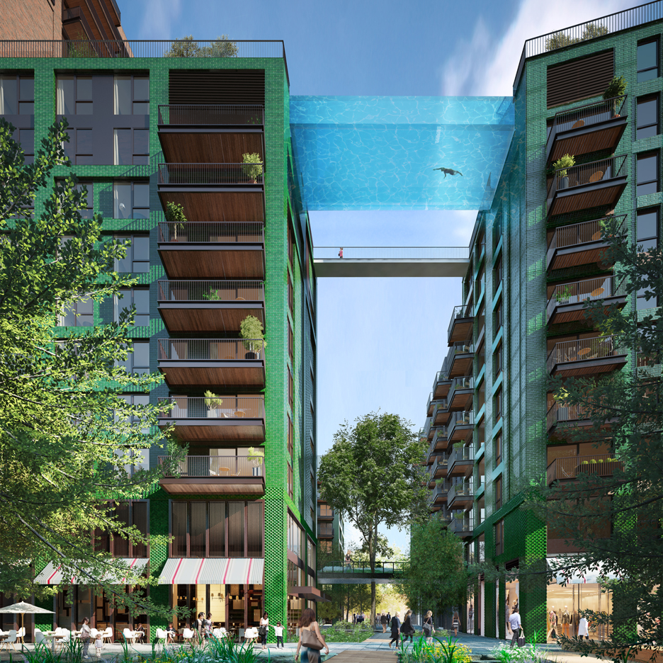 Glass-bottomed swimming pool to be suspended 10 storeys above south London