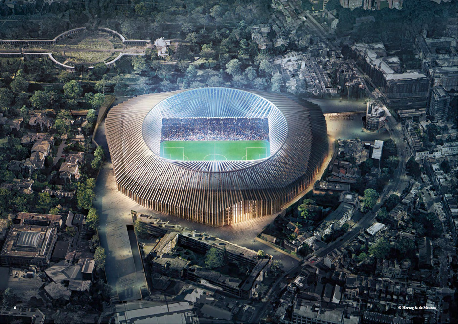 Herzog & de Meuron submits plans for Chelsea football stadium redesign