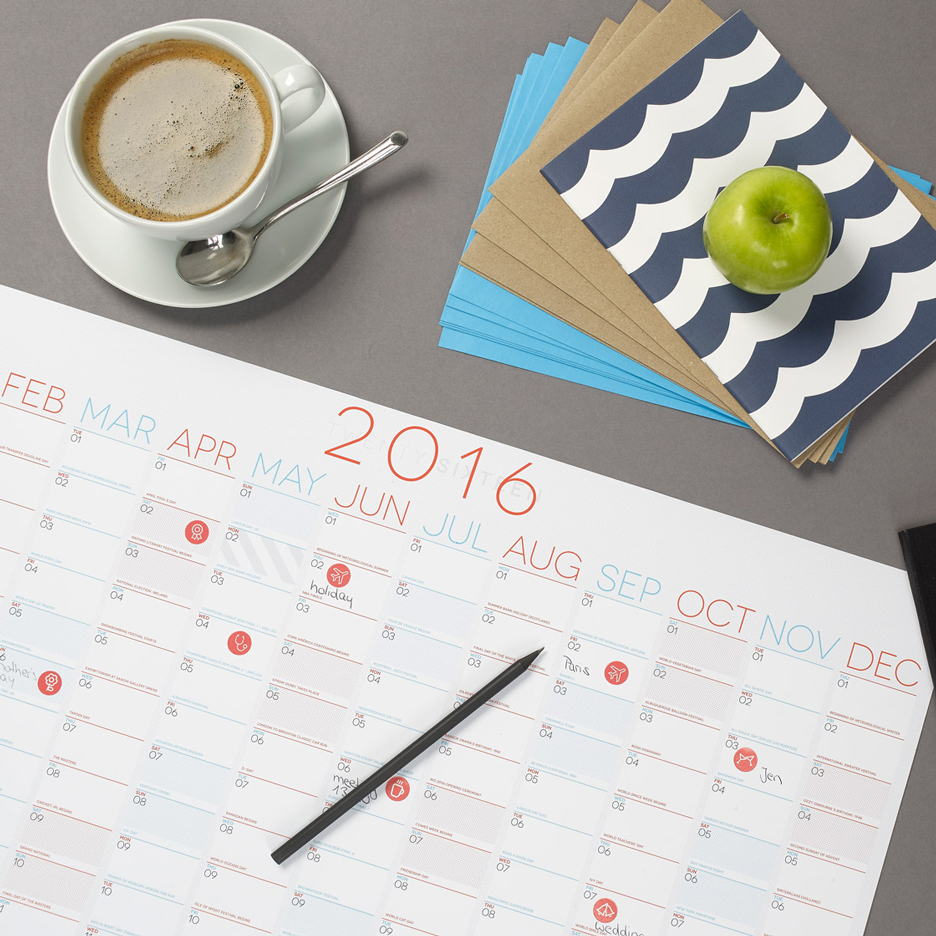 Competiton: five minimal 2016 wall planners by Evermade to be won