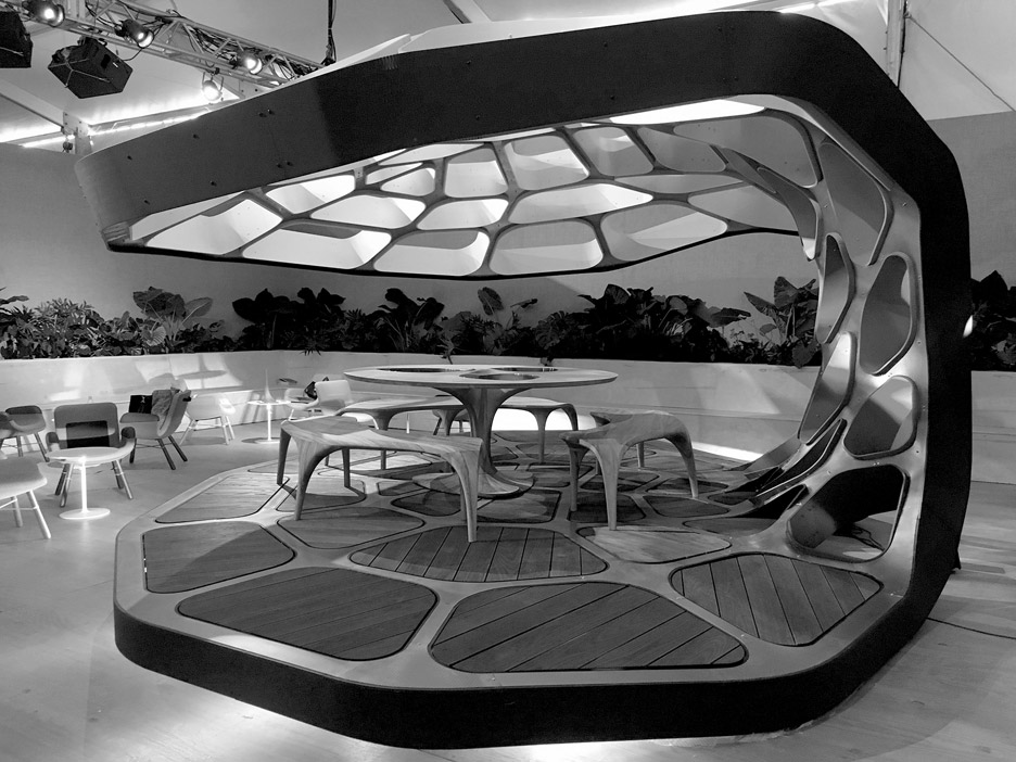 Dining pavilion by Zaha Hadid and Patrik Schumacher at Design Miami 2015