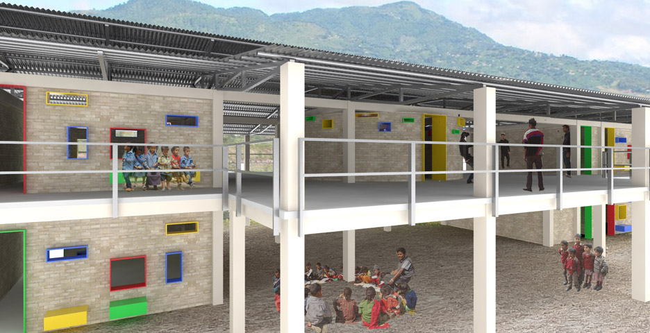 SHoP designs schools for earthquake-ravaged areas of Nepal - SHoP and Kids in Kathmandu Rebuild 50 public schools. 
