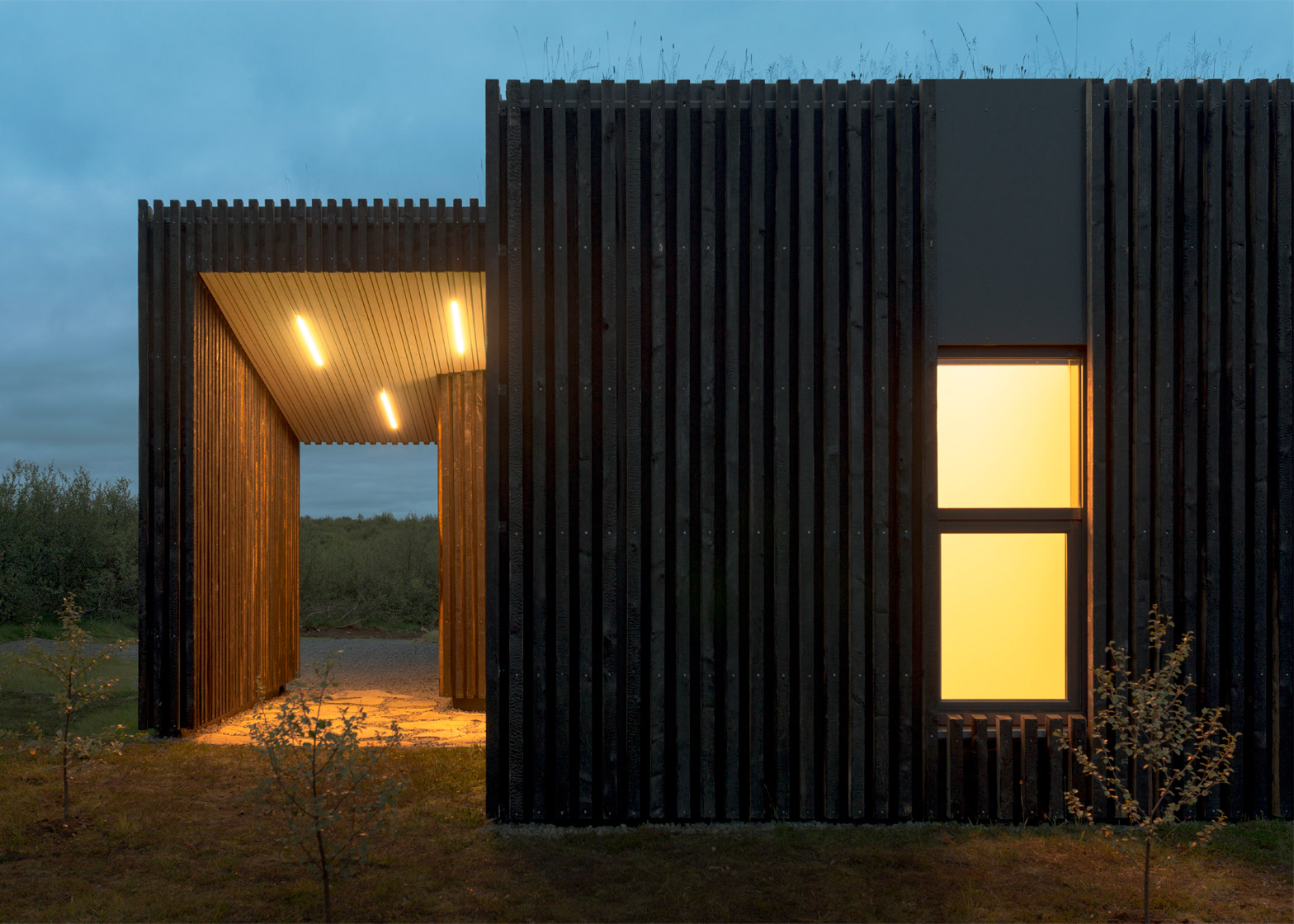 Pk Arkitektar S Icelandic Cottages Have Burnt Timber Cladding