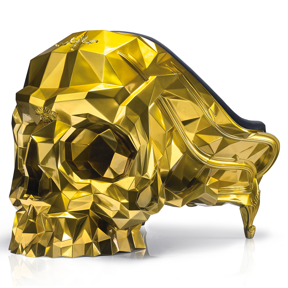 Harow's gold-plated skull armchair carries a $500k price tag