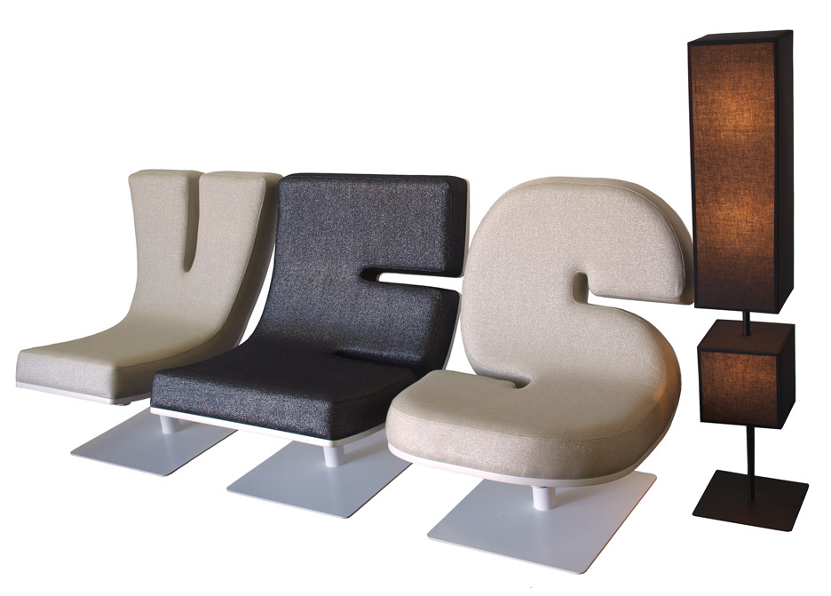 Typographia seating range by Jean Paul Gaultier for Tabisso