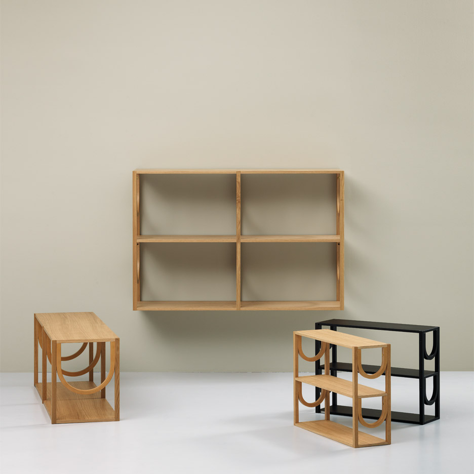 Arch shelves by Note for Fogia
