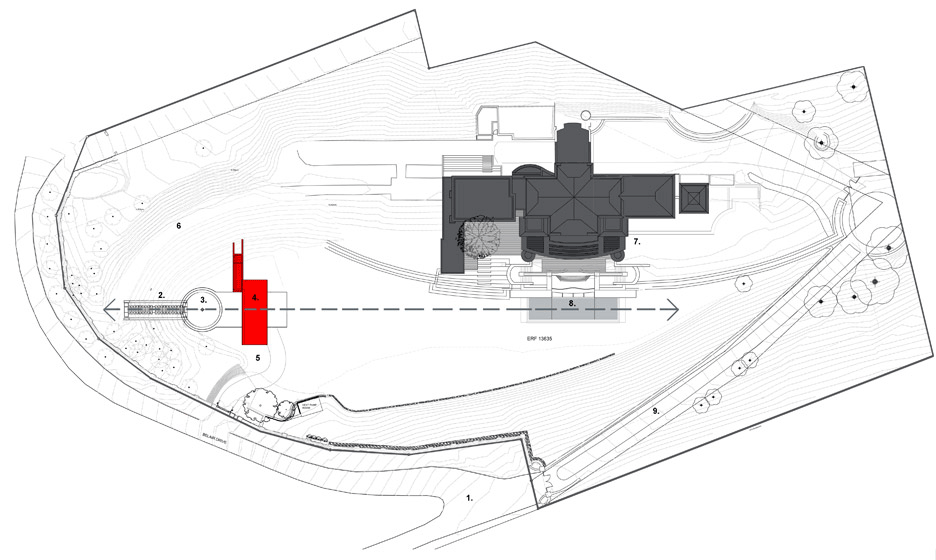 Site Plan of the Midden Garden Pavilion in Cape Town by Metropolis