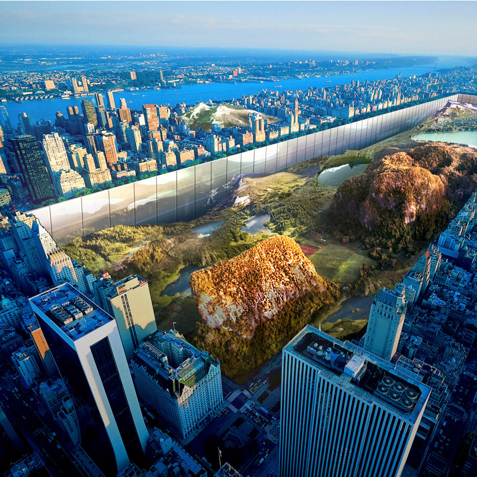 Sunken "sidescraper" bordering New York's Central Park wins skyscraper competition