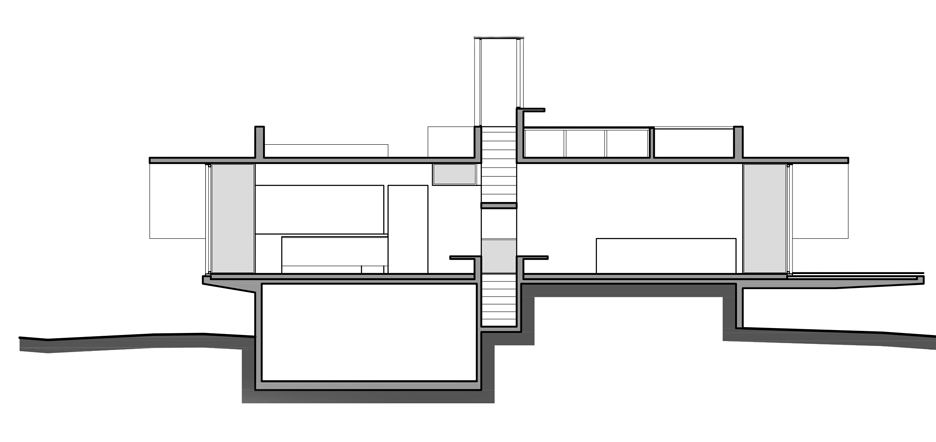 Section one of L4 House by Luciano Kruk Arquitectos in Costa Esmeralda, Argentina