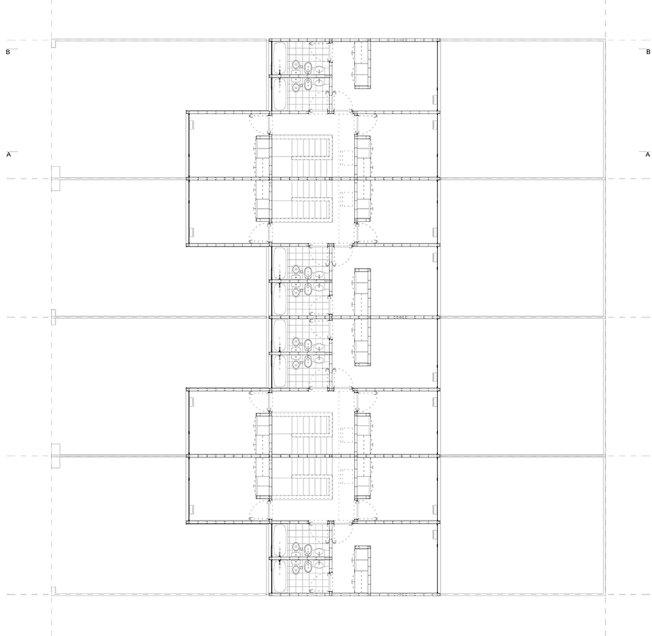 First floor plan of Calle Roca by Galvez Autunno Arquitectos in Santa Cruz, Argentina