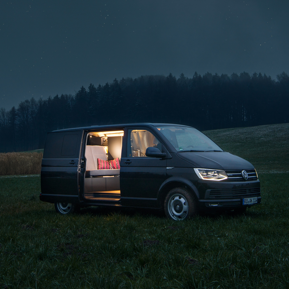 Nils Holger Moormann designs minimal interior for "inconspicuous" Volkswagen Bus