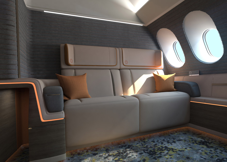 First spaces luxury aircraft lounge by Seymour Powell
