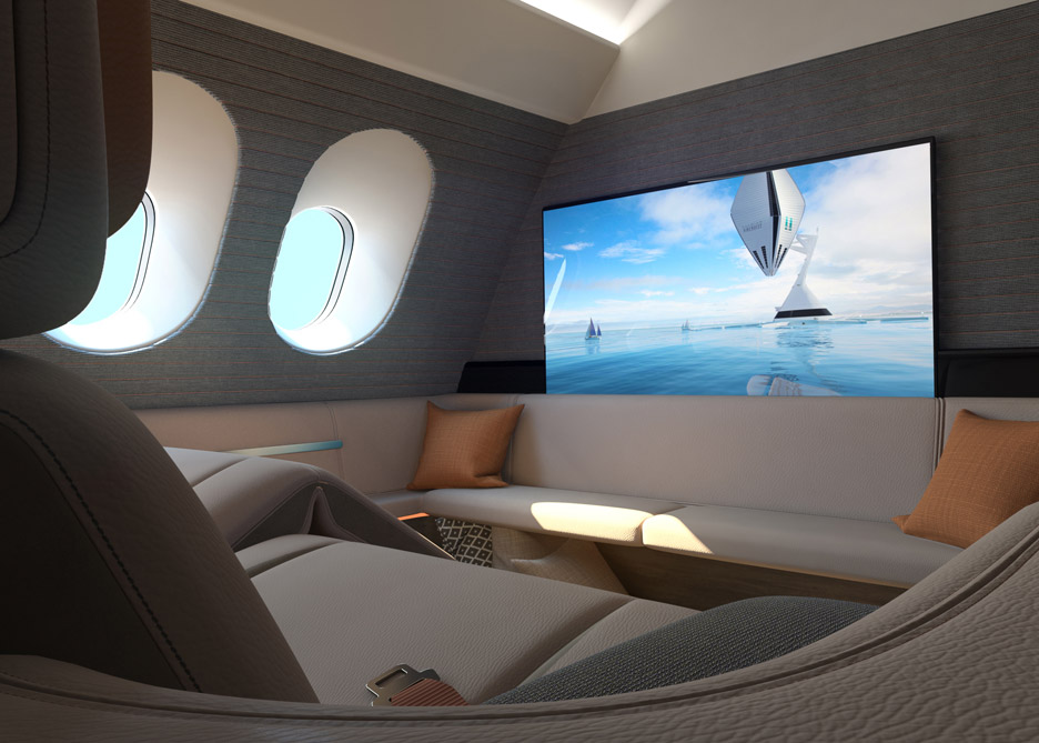 First spaces luxury aircraft lounge by Seymour Powell