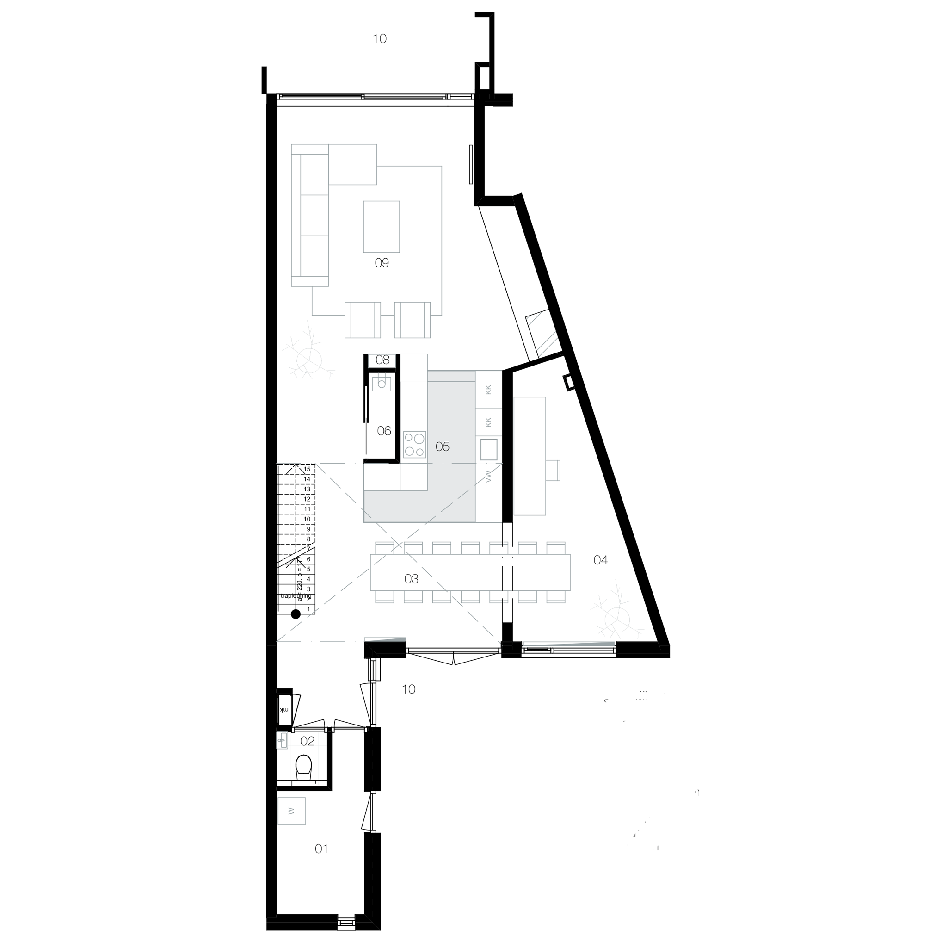 Ground floor plan of House in a House by Global Architects