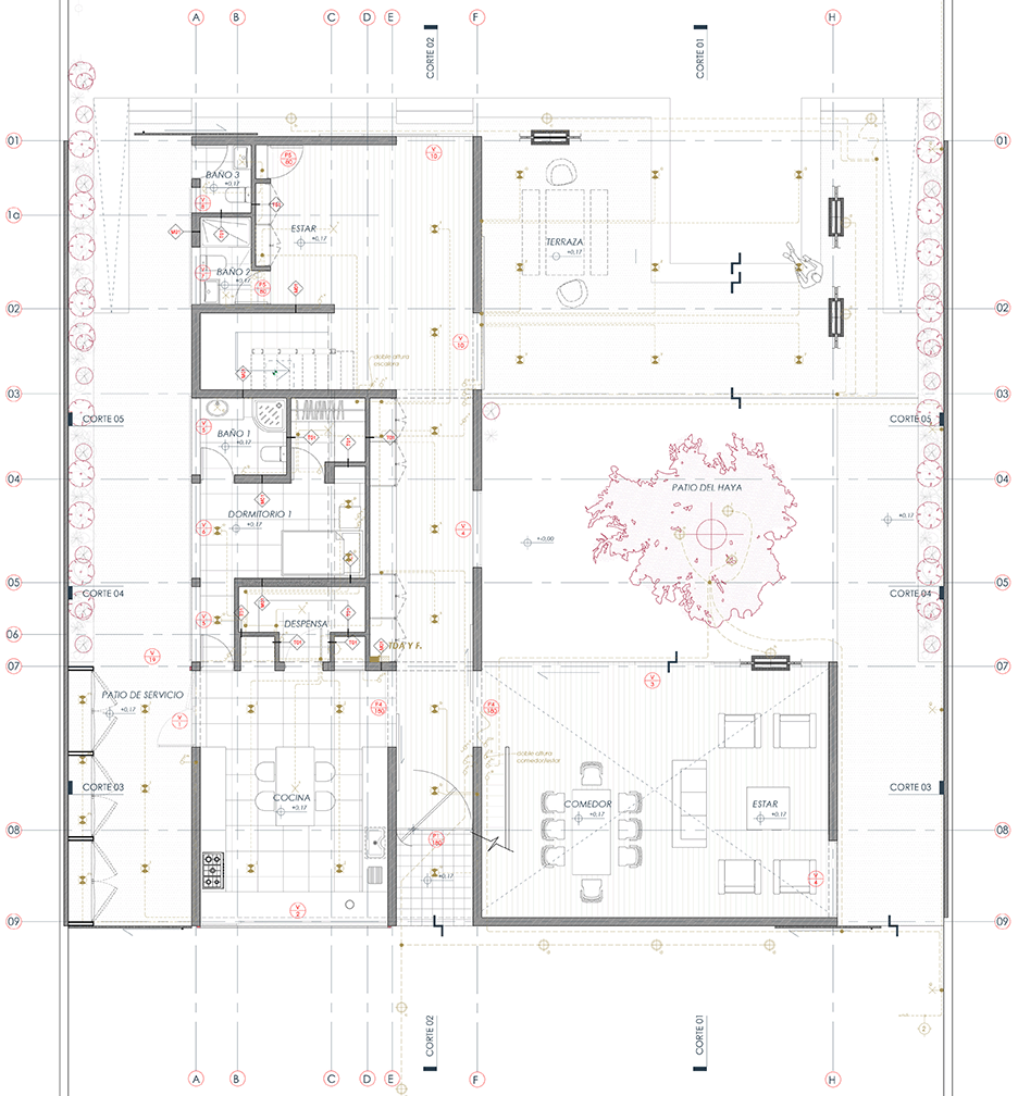 Ground floor plan of House LG by Gregorio Brugnoli Errázuriz
