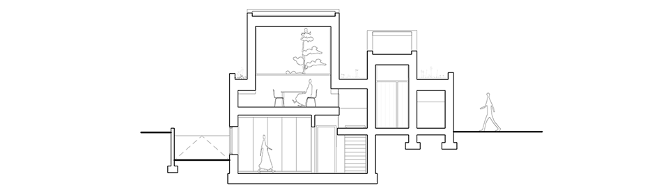 Section 1 of house PIBO by Oyo Architects in Maldegem, Belgium