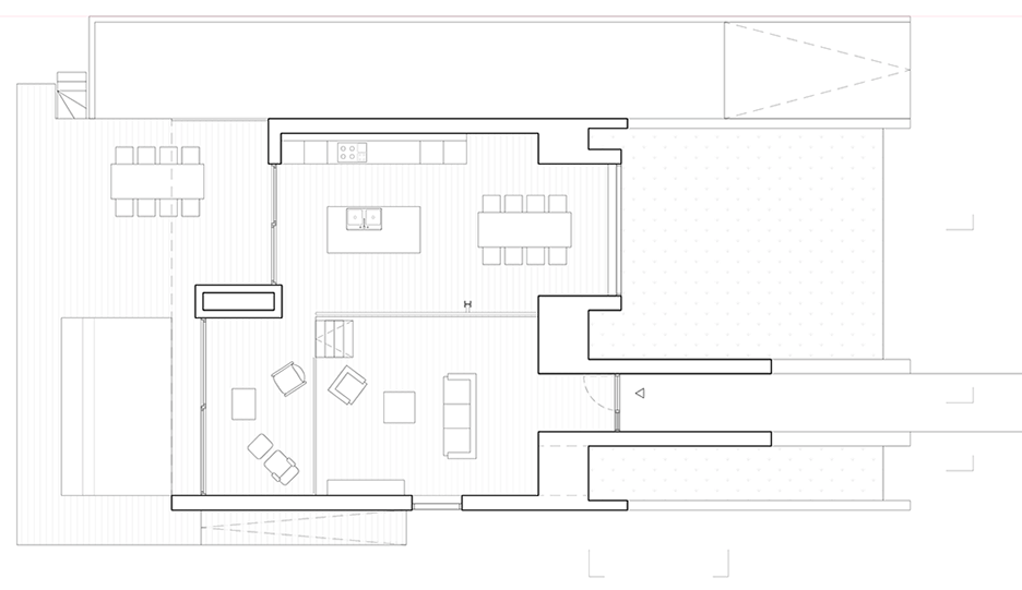 Ground floor plan of house PIBO by Oyo Architects in Maldegem, Belgium
