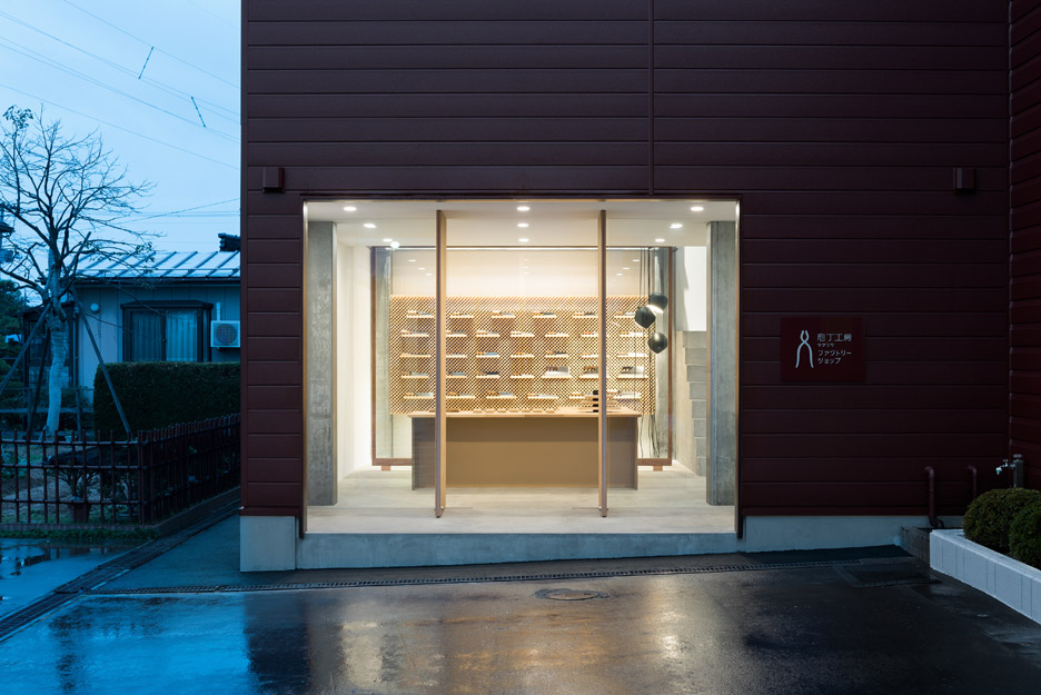Japanese traditional Blacksmithing knife factory showroom by Yusuke Seki Design Studio