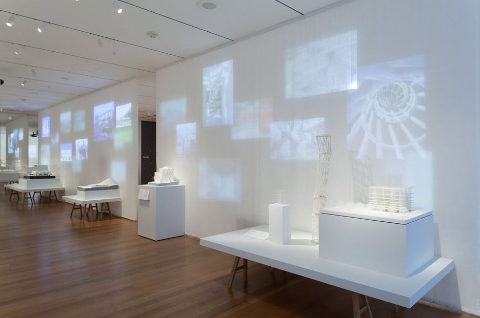 Installation shot of the A Japanese Constellation: Toyo Ito, SANAA, and Beyond exhibition