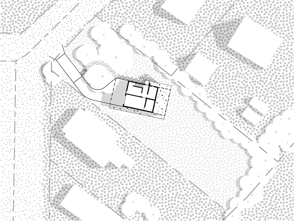 Site plan of Mood ring house by Silo AR+D in Fayetteville, Arkansas
