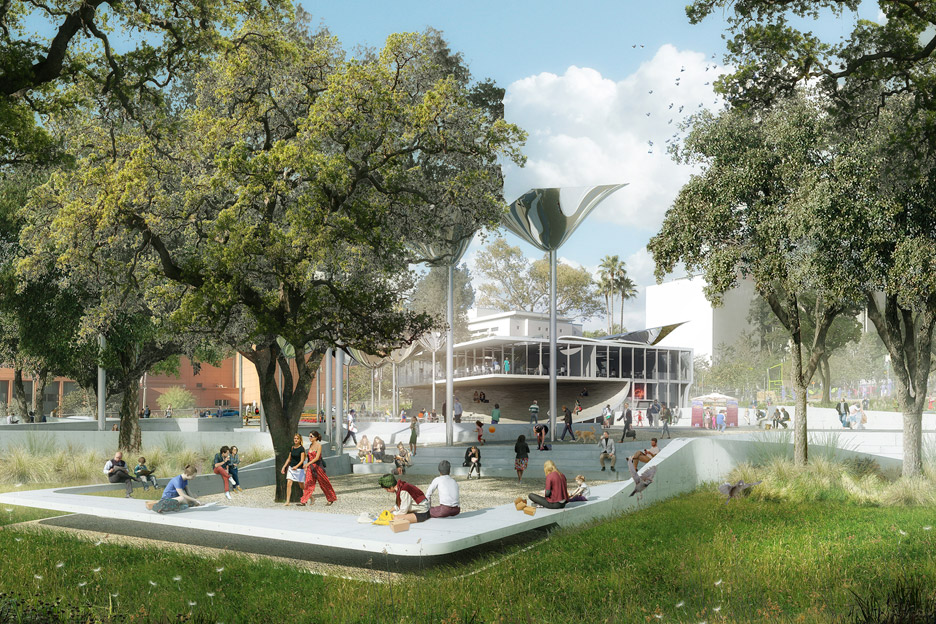 Fab Civic Center proposal in Los Angeles, USA by Mia Lehrer, OMA and IDEO