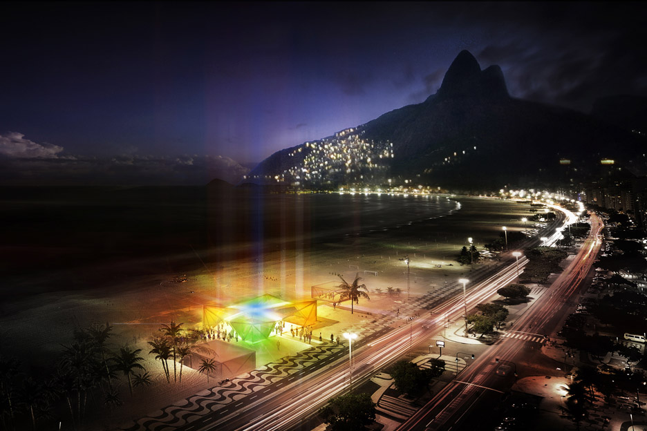 Beach pavilion in Rio de Janeiro for Olympics 2016 by Henning Larsen