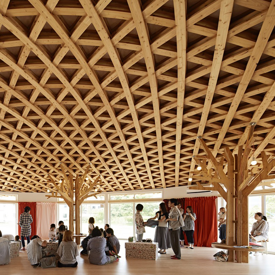 Klein Dytham builds latticed community hall for Toyo Ito's post-earthquake recovery programme