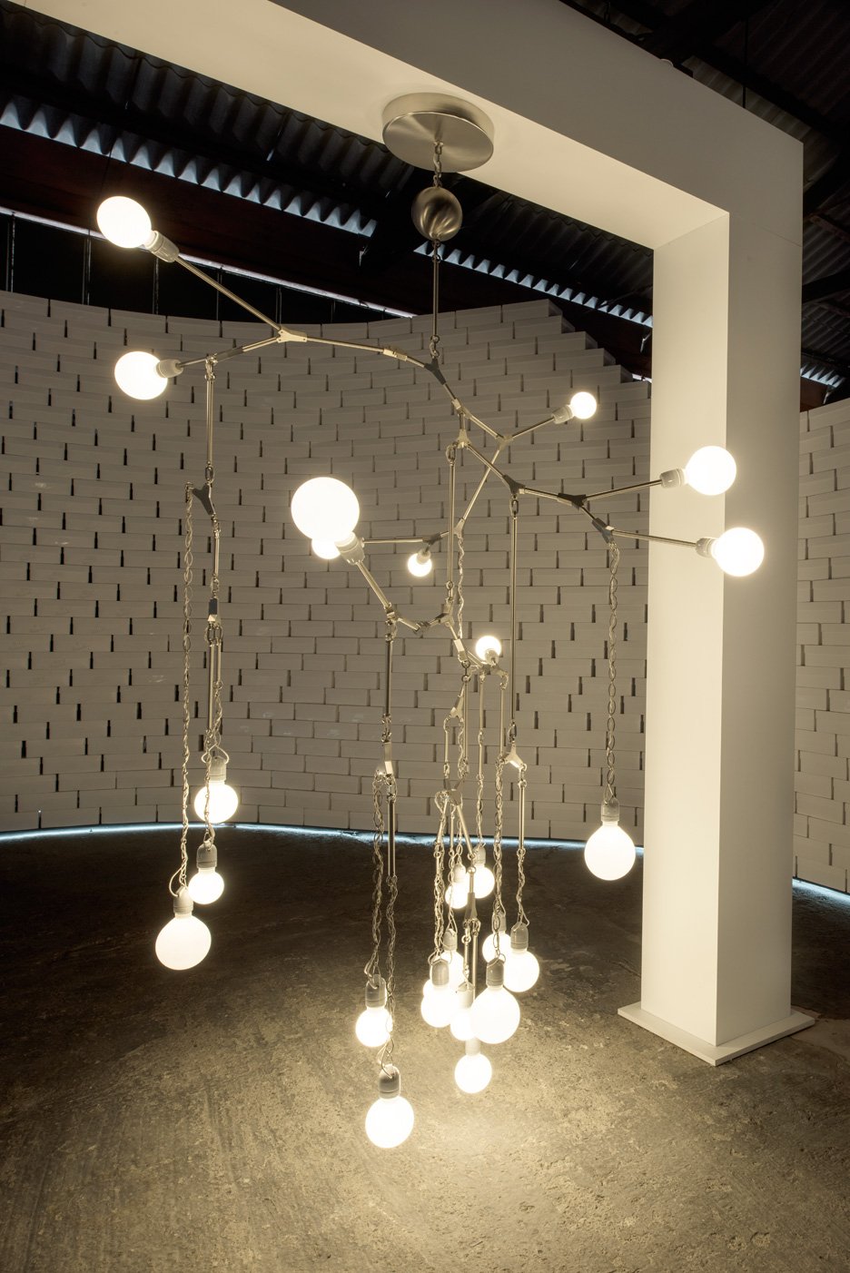 Lighting installation by Lindsey Adelman at Nike's The Nature of Motion exhibition in Milan
