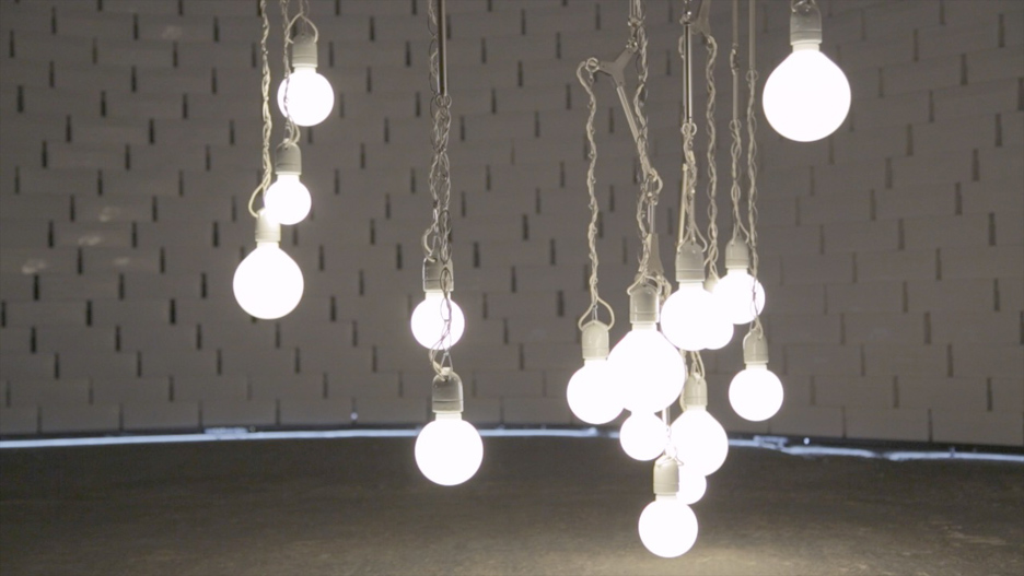 Lighting installation by Lindsey Adelman at Nike's The Nature of Motion exhibition in Milan