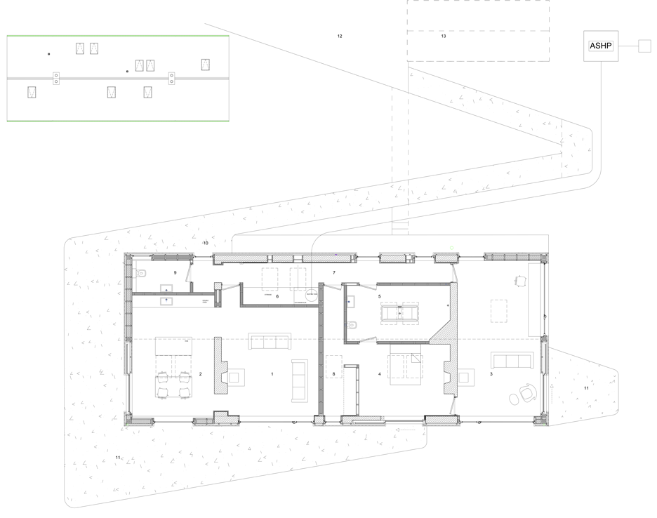 Plan of Blakeburn Cottage by A449 Architects in Roxburghshire in Scotland