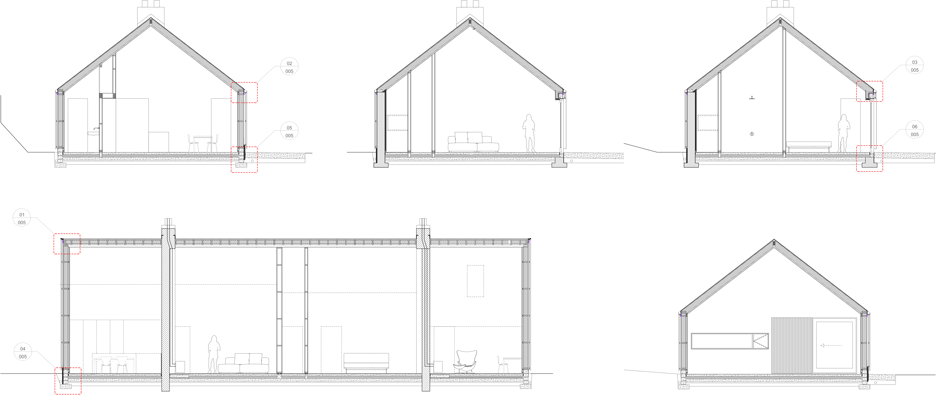 Section of Blakeburn Cottage by A449 Architects in Roxburghshire in Scotland
