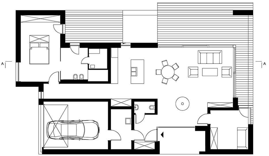 Plan of Cedar House by Pracownia Projektowa Mariusz Wrzeszcz, a residential architecture project in Poland