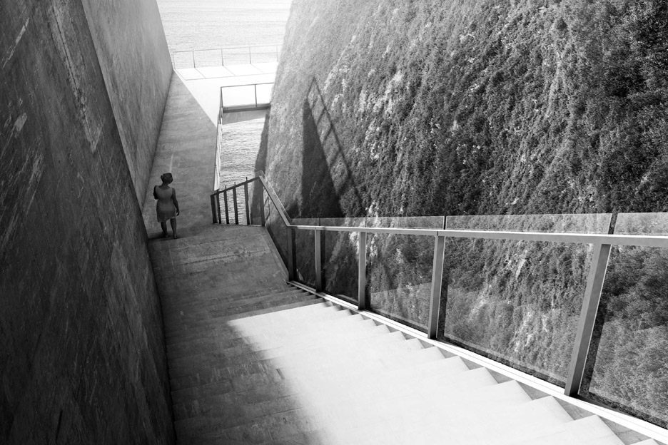Cliff Top Retreat by Alex Hogrefe of Visualizing Architecture conceptual concrete architecture